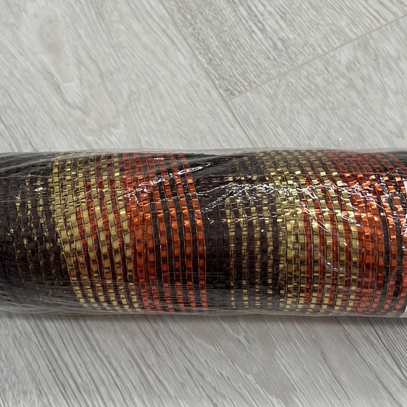 Celebrate It Premium Holiday Mesh 1 roll in brown Gold orange Metallica - Picture 4 of 4